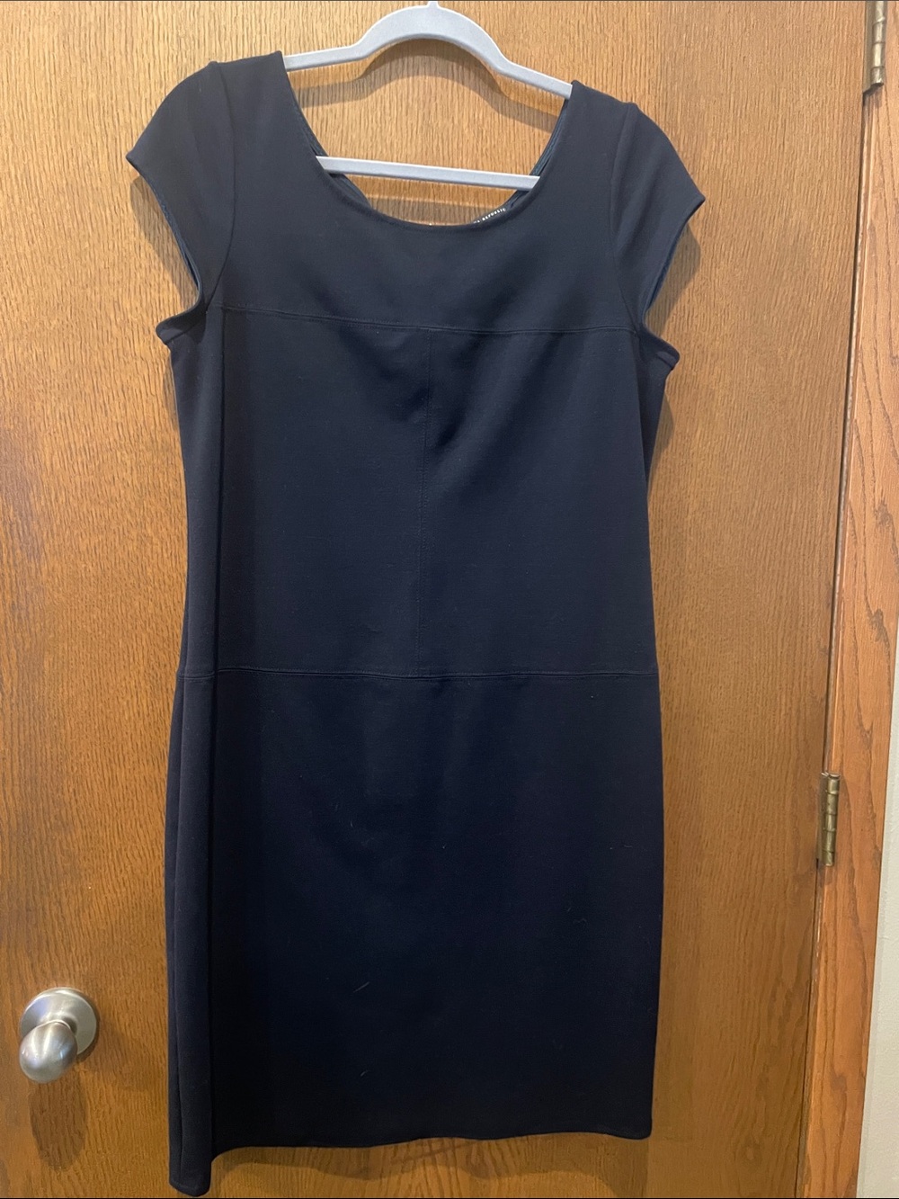 Banana Republic Navy Cap-Sleeve Midi Shift Dress M44